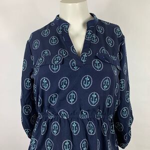 Justify Blue Purple Anchors Print Dress Size:Small